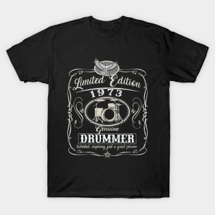 Vintage 1973 Drummer Birthday Musician Limited edition 1973 T-Shirt